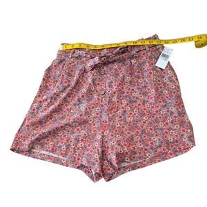 Beautees Girls Size 16 Pink Floral Orange Lined Rayon Shorts